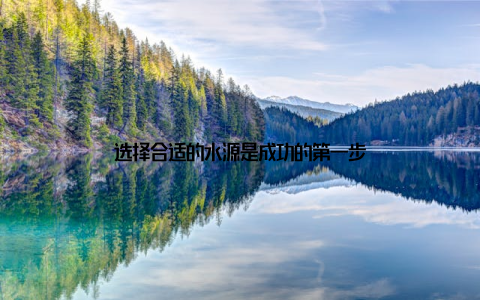 选择合适的水源是成功的第一步