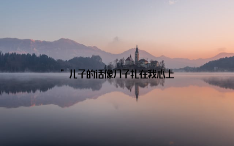 ”儿子的话像刀子扎在我心上