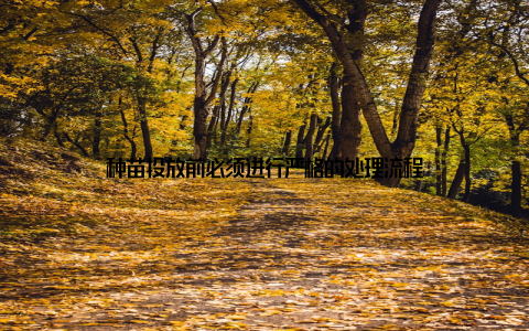 种苗投放前必须进行严格的处理流程