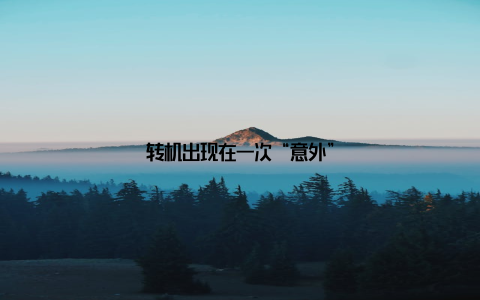 转机出现在一次“意外”