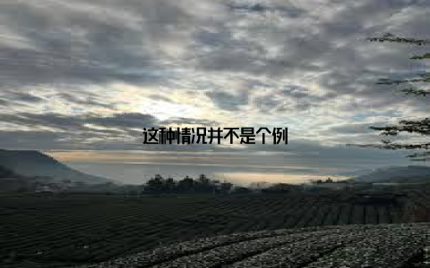 这种情况并不是个例