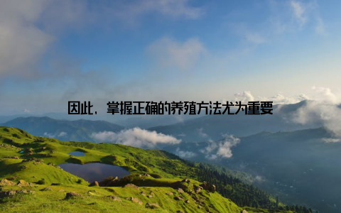 因此, 掌握正确的养殖方法尤为重要