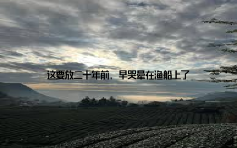 这要放二十年前, 早哭晕在渔船上了