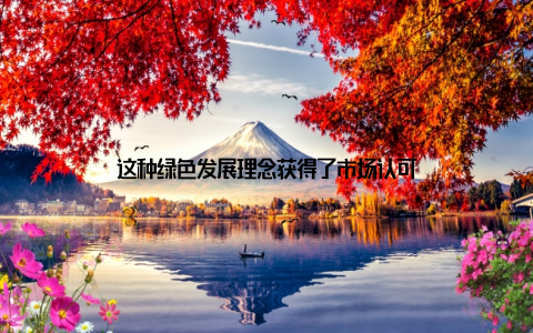 这种绿色发展理念获得了市场认可