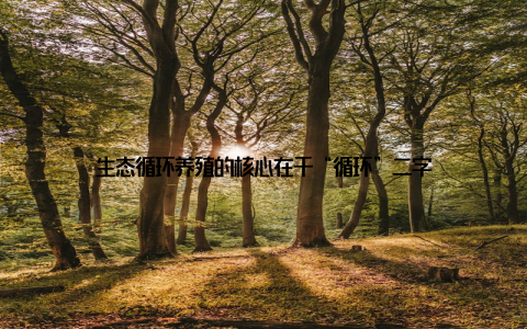 生态循环养殖的核心在于“循环”二字